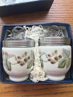 Vintage Royal Worcester Lavinia Egg Coddlers - Set of 2